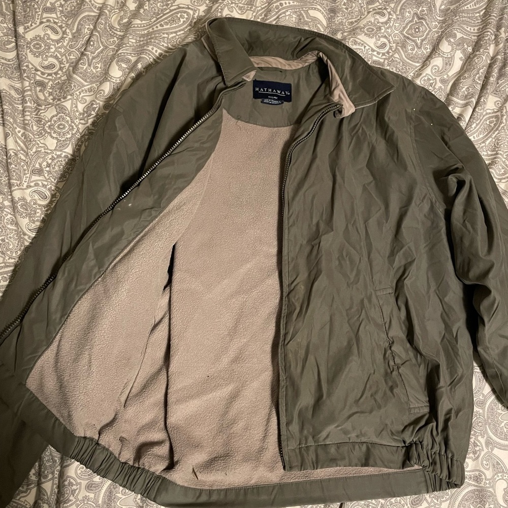 Mens green Hathaway zip up jacket